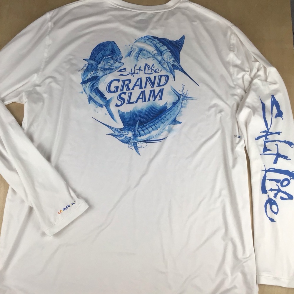 Salt Life SLX UVAPOR Mens XXL Long Sleeve Fishing T-Shirt UPF50+ Grand Slam
